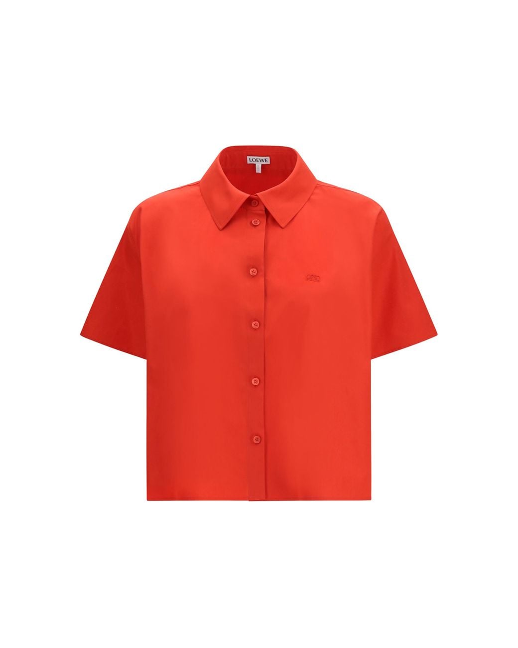 Loewe Red Short Sleeve Trapeze Shirt Cotton