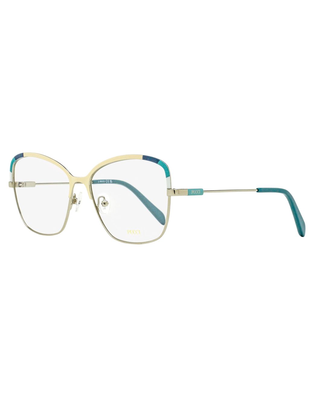 Emilio Pucci Black Pucci Block Eyeglasses Ep5202 024 Palladium- 55Mm Metal/Plastic (Acetate)