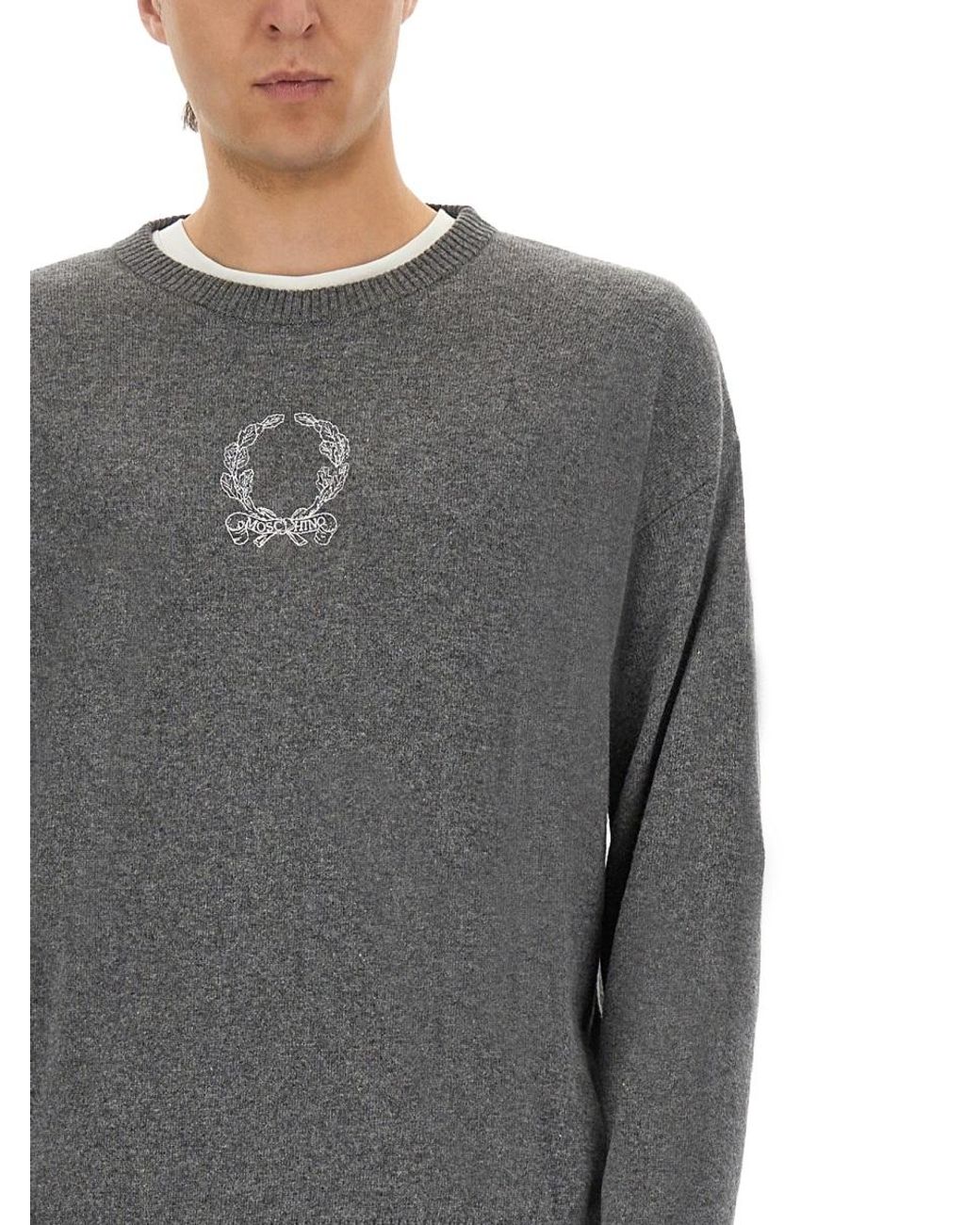 Moschino Gray Moschino Wool And Cashmere Blend Sweater for men