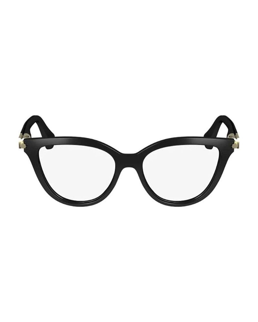 Ferragamo Black Eyeglasses Cat Eye Full Rim, Shiny Frame And Clear Demo Lens Lens Sf2974001