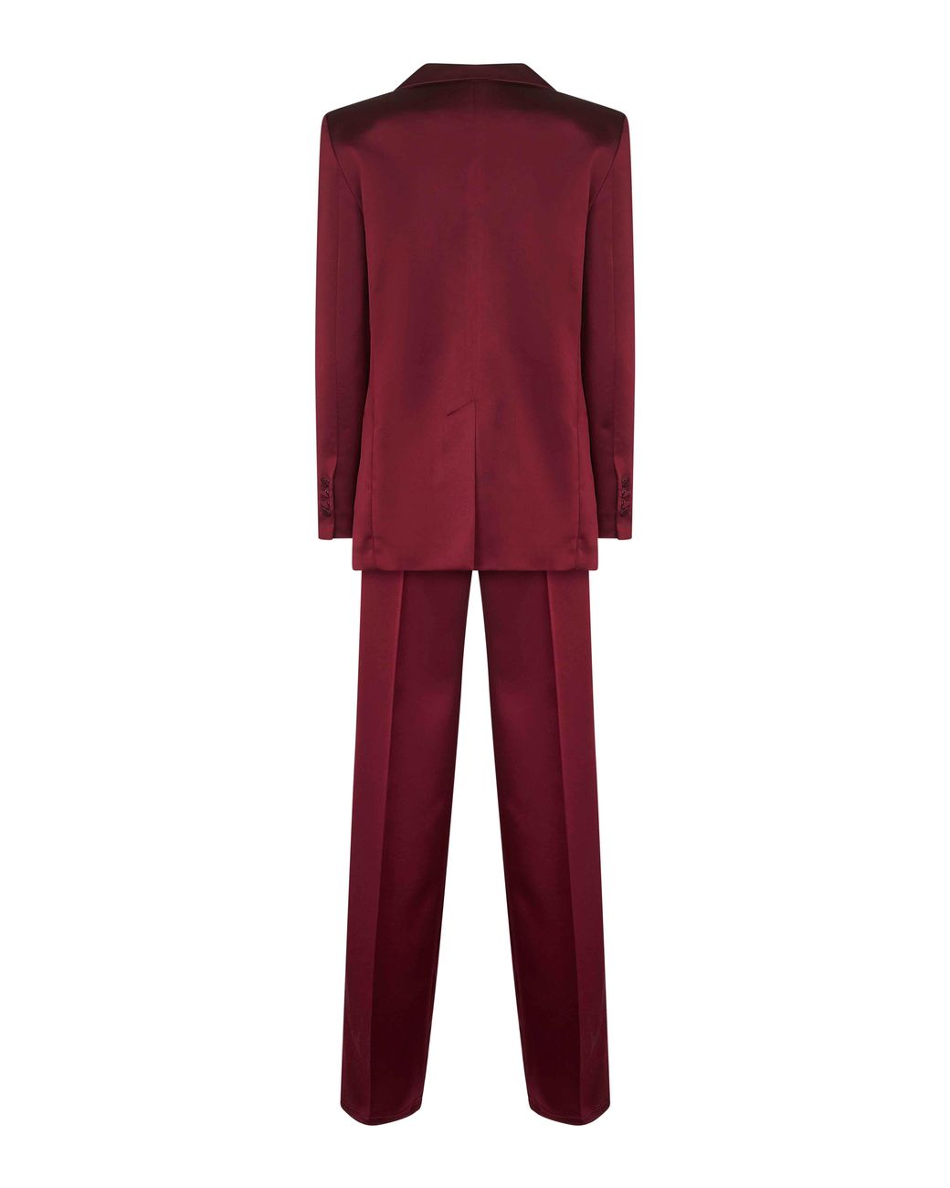 Blanca Vita Red Satin Telvera Suit Polyester Trouser Suits