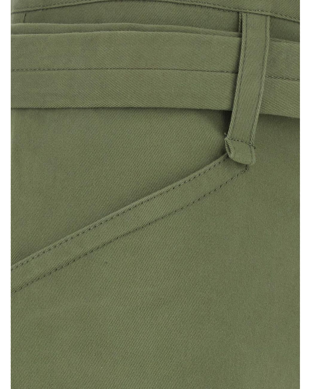 Semicouture Green Trousers Ryana Cotton