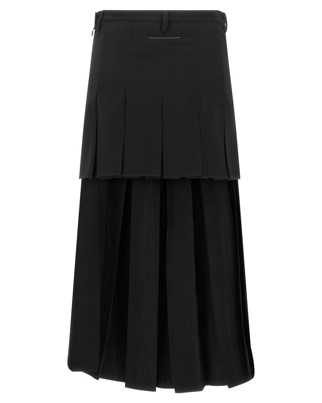 MM6 by Maison Margiela Black Mm6 Maison Margiela Pleated Wool-Blend Skirt