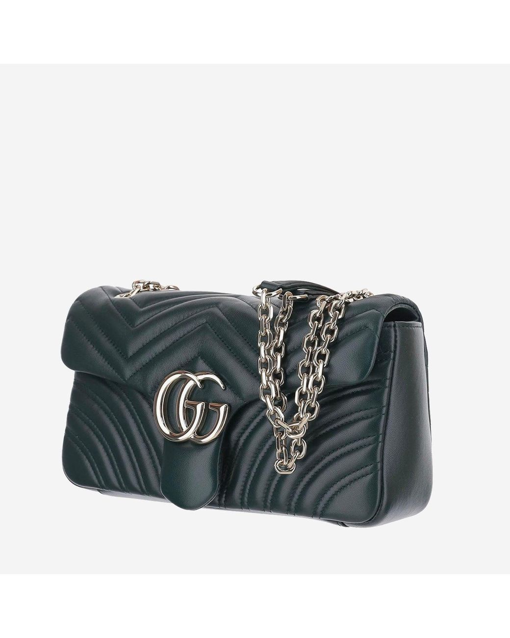 Gucci Green Shoulder Bag Gg Marmont Nappa Hand