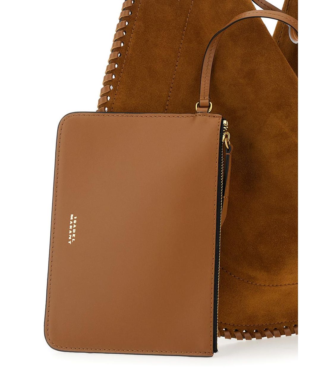 Isabel Marant Brown Crossbody Bag Oskan Hobo Suede Shoulder