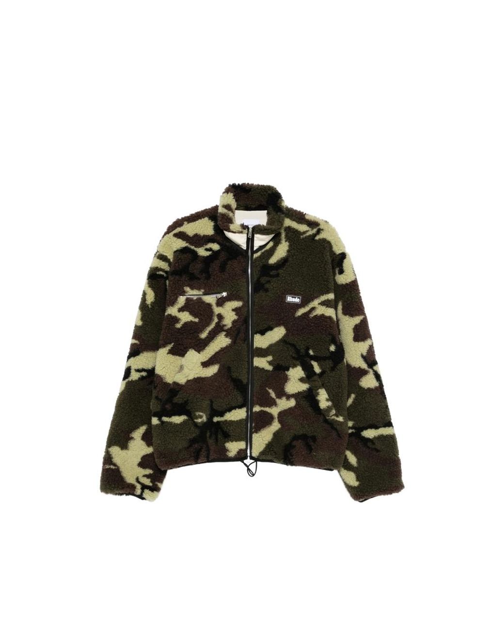 Rhude Black Camouflage-Print Logo-Embroidered Jacket for men