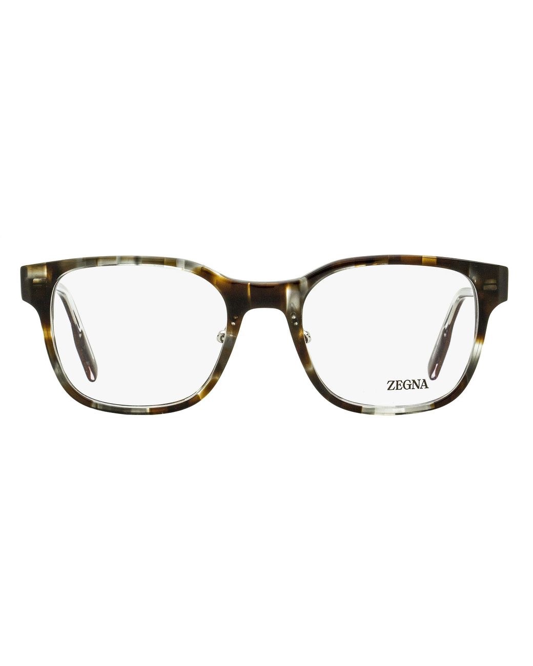 Zegna Black Square Acetate Eyeglasses Ez5253 020 53Mm Plastic (Acetate) for men