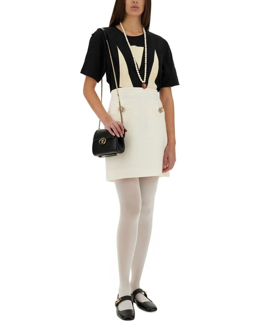 Valentino Black Chez Print T-Shirt Cotton T-Shirts