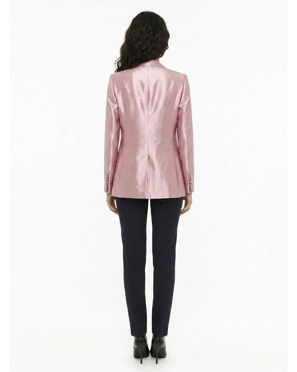 Dolce & Gabbana Pink Silk Blazer Clothing