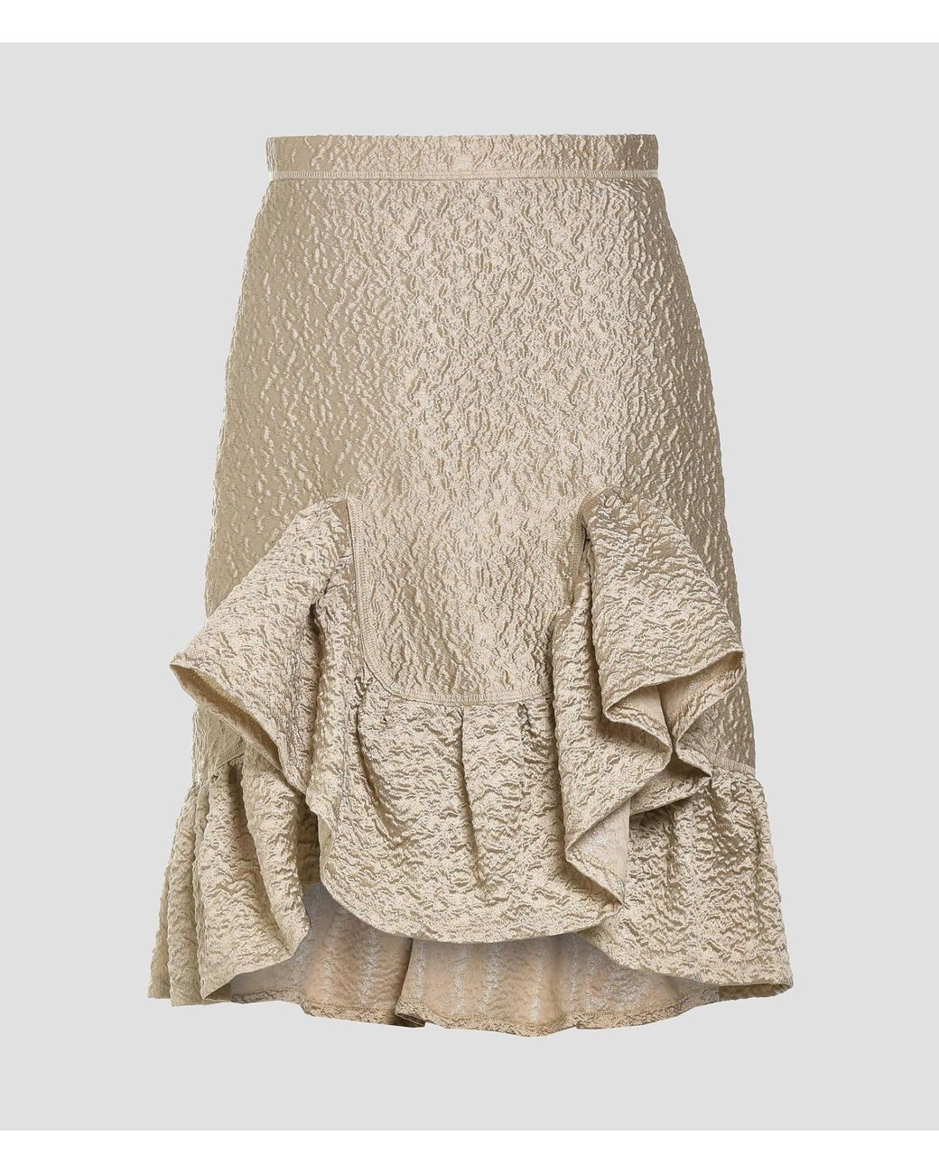 Koche Synthetic Cloque Jacquard Skirt in Beige Natural Womens Clothing Skirts Knee-length skirts 