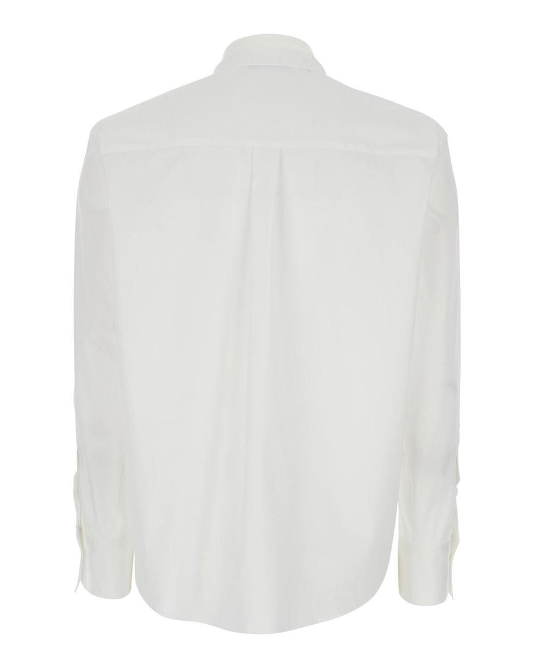 Le Plain White Shirt With Classic Collar And Button Cuffs