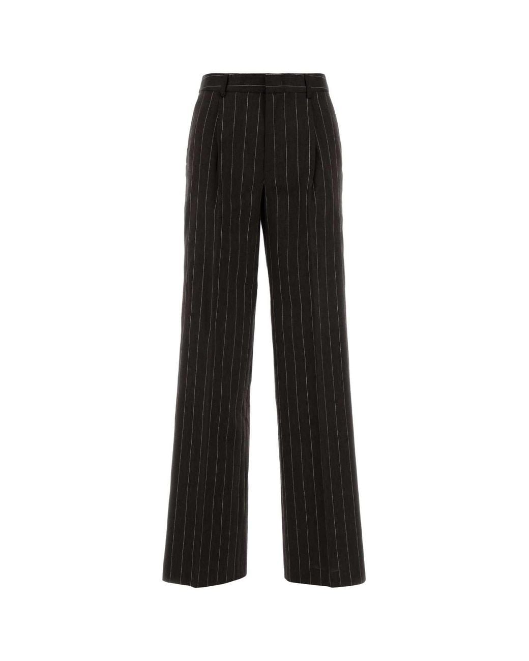 PT Torino Black Embroidered Linen-Blend Lola Pant