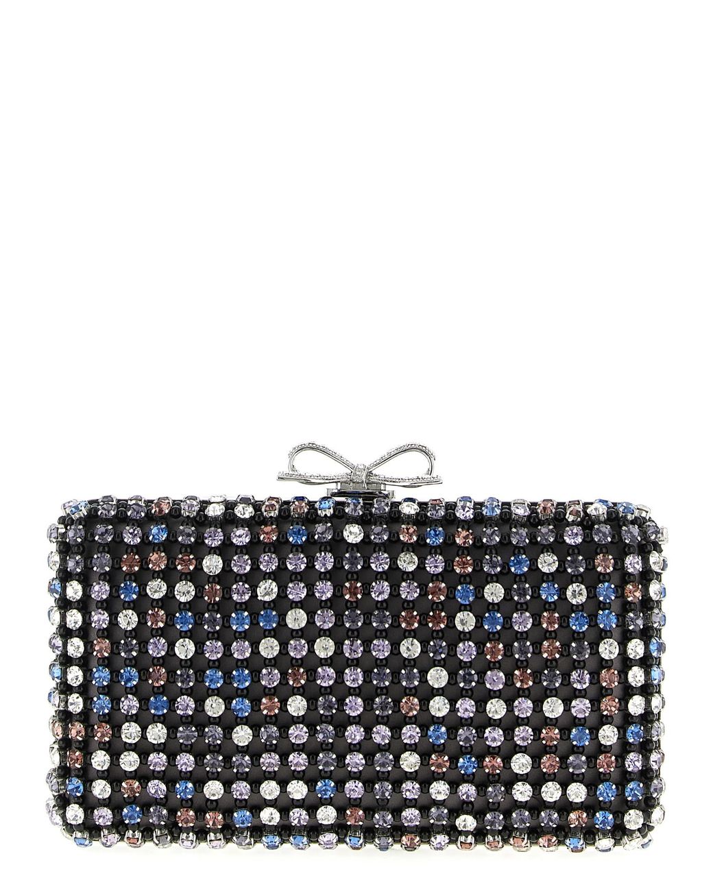 Self-Portrait Black Polyester Clutch Bag