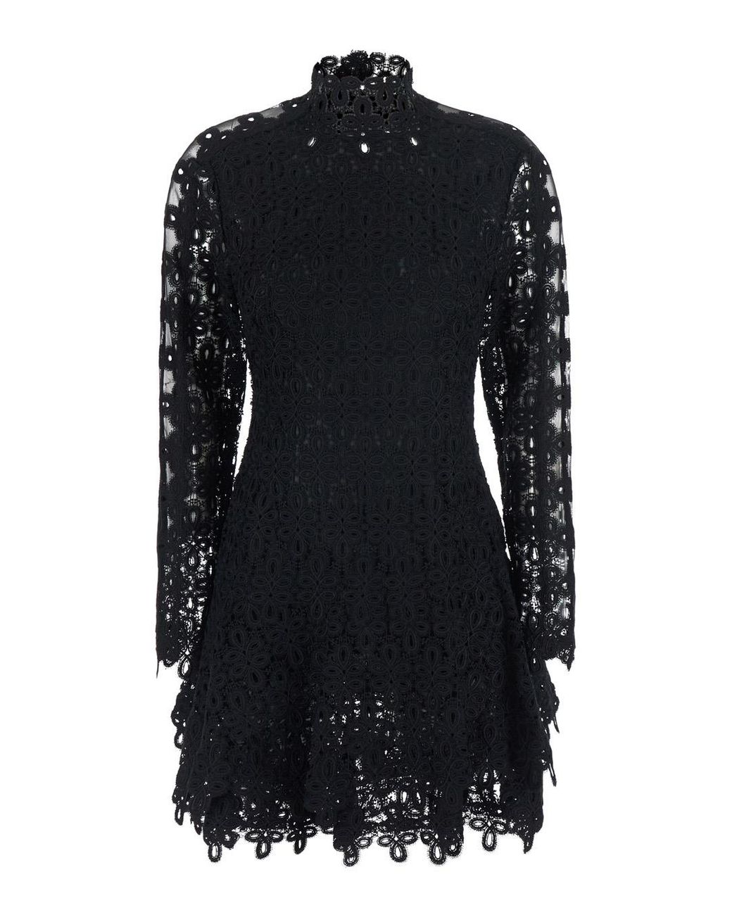 Jonathan Simkhai Black Mini Dress With Lace Details Polyester