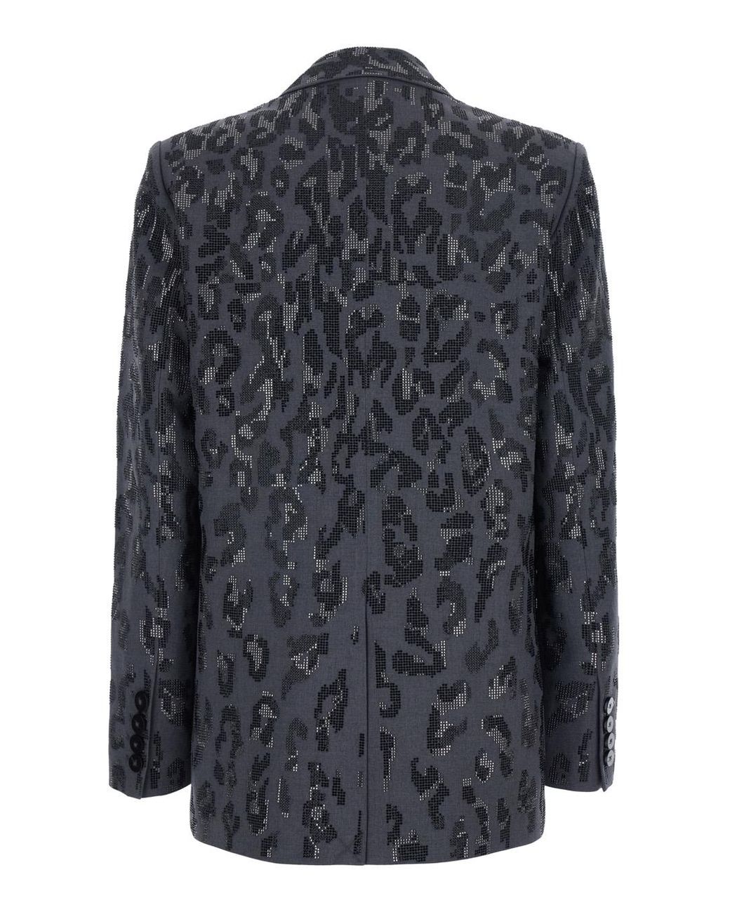 Pinko Black Jacket With Mixed Studs, Polyester Blazers