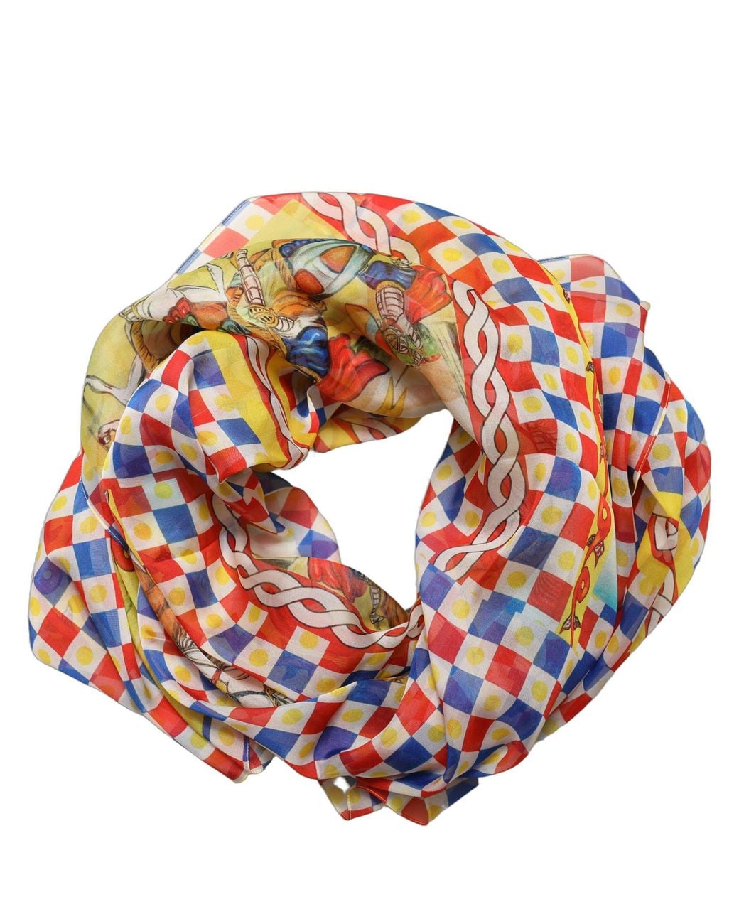Dolce & Gabbana Multicolor Silk Carretto Foulard Scarf