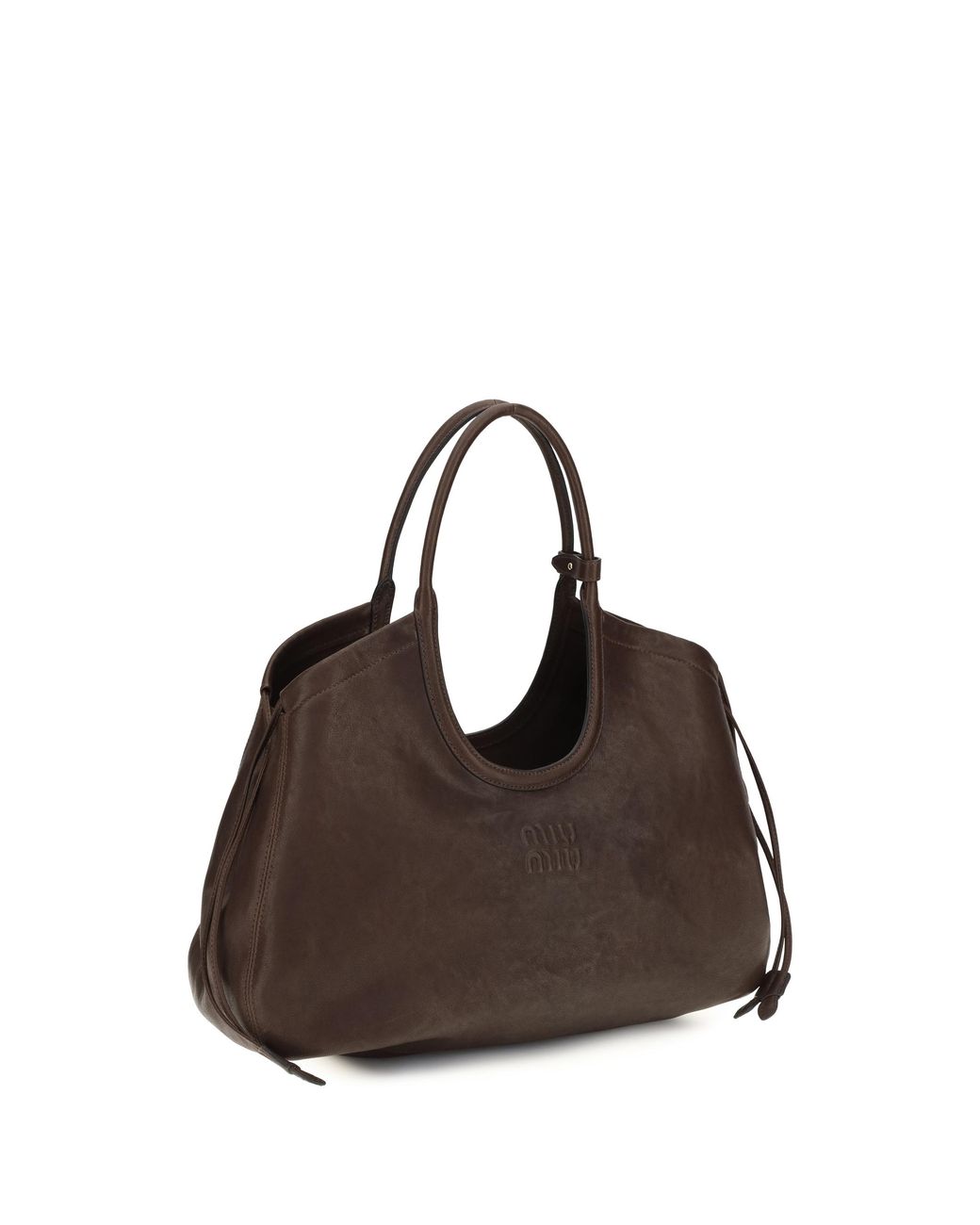 Miu Miu Brown Shopping Bag Ivy Nappa Leather Lambskin Handbags