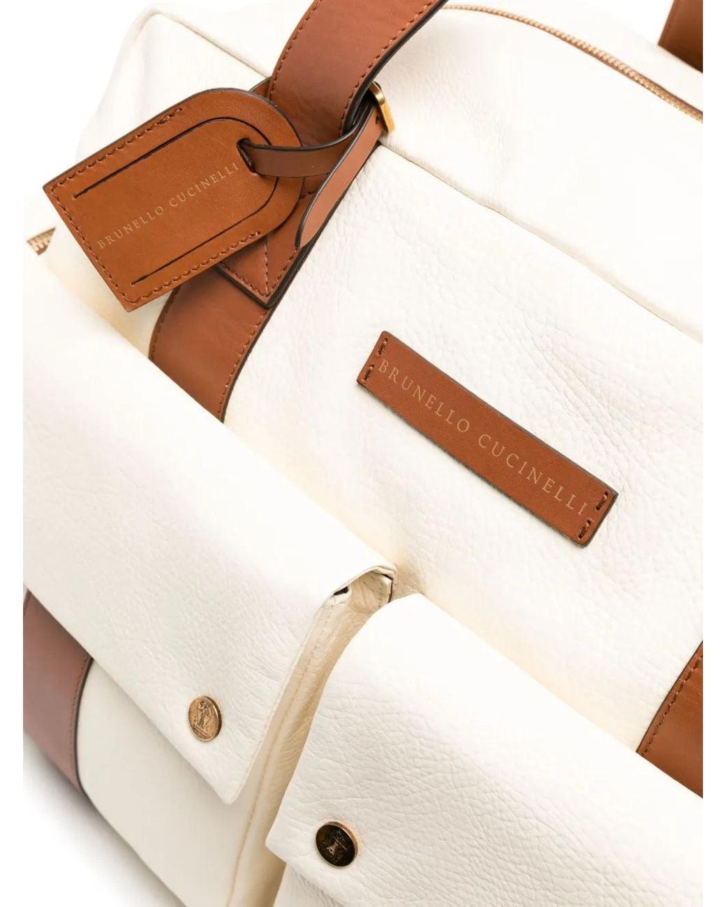 Brunello Cucinelli Pink Logo-Patch Zipped Holdall Bag for men