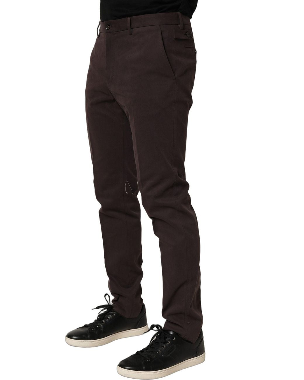 Dolce & Gabbana Black Cotton Skinny Leg Dress Trouser Pants for men