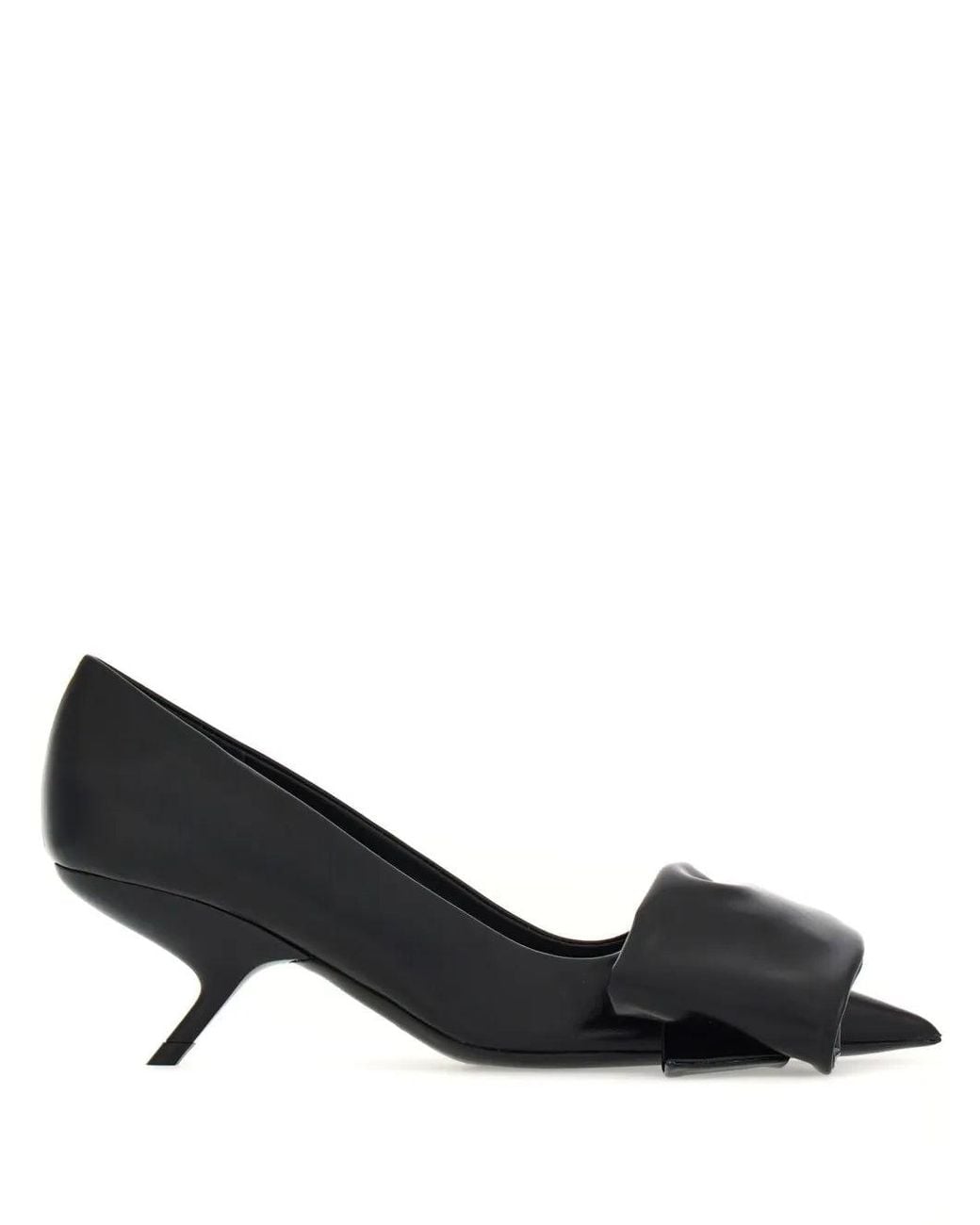 Ferragamo White 105Mm Oversized-Bow Leather Pumps