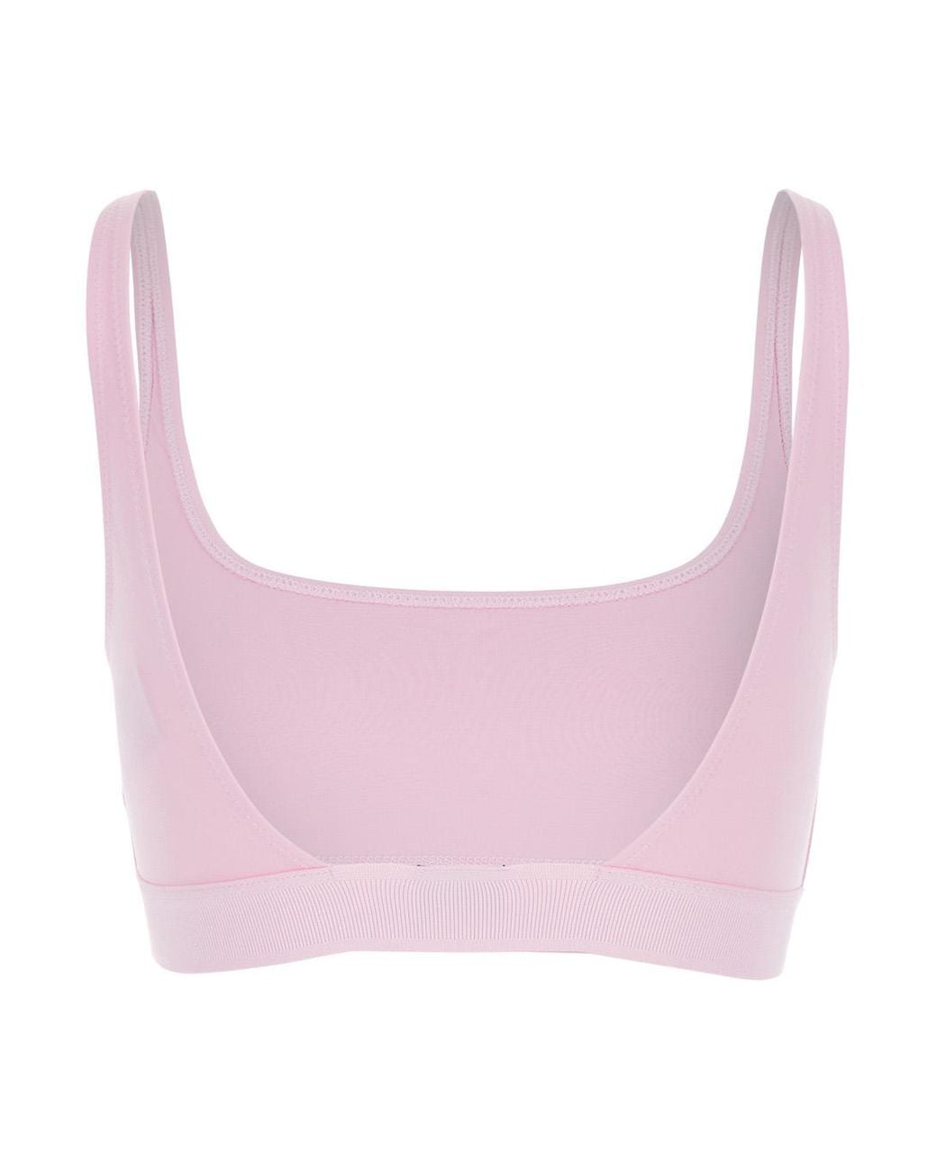 Tom Ford Pink Top Bralette With Wide Neckline And Logo Lettering On The Front