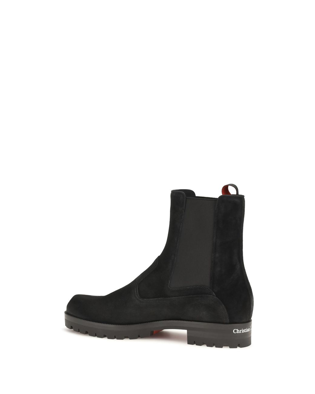 Christian Louboutin Black Cavernos Suede Chelsea Boots for men