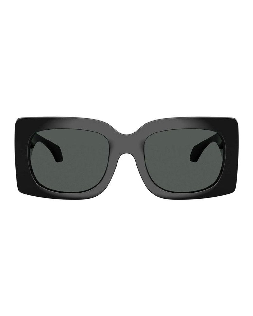 Versace Black Sunglasses Square Full Rim, Shiny Frame And Dark Lens Ve4496Ugb1-87