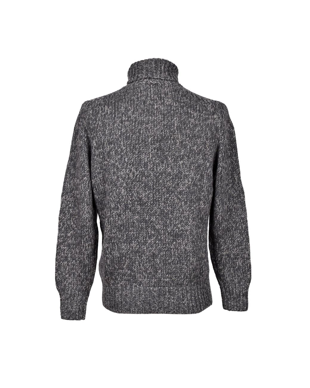 Brunello Cucinelli Gray Cashmere Cable Sweater for men