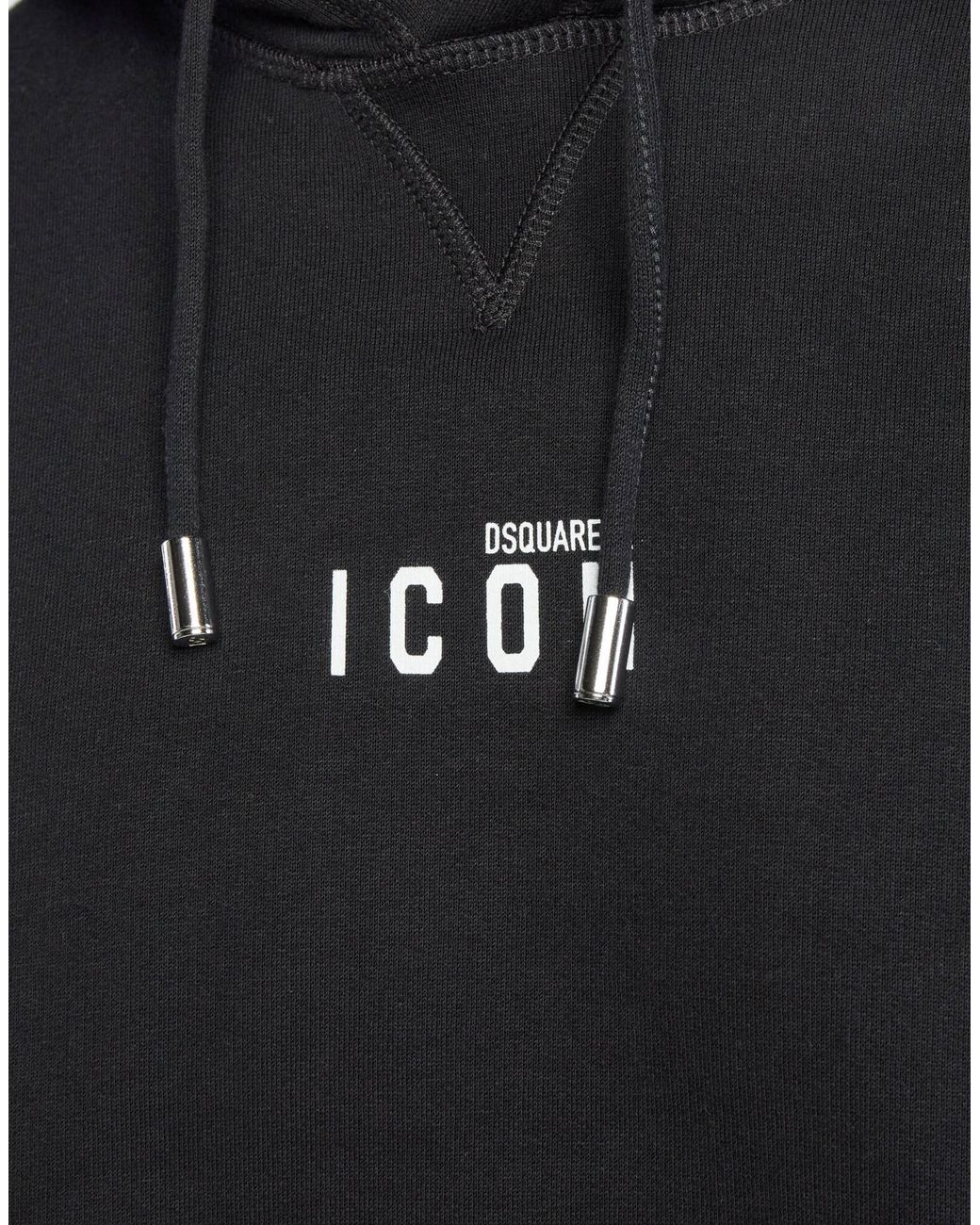 DSquared² Black Be Icon Logo Hoodie for men