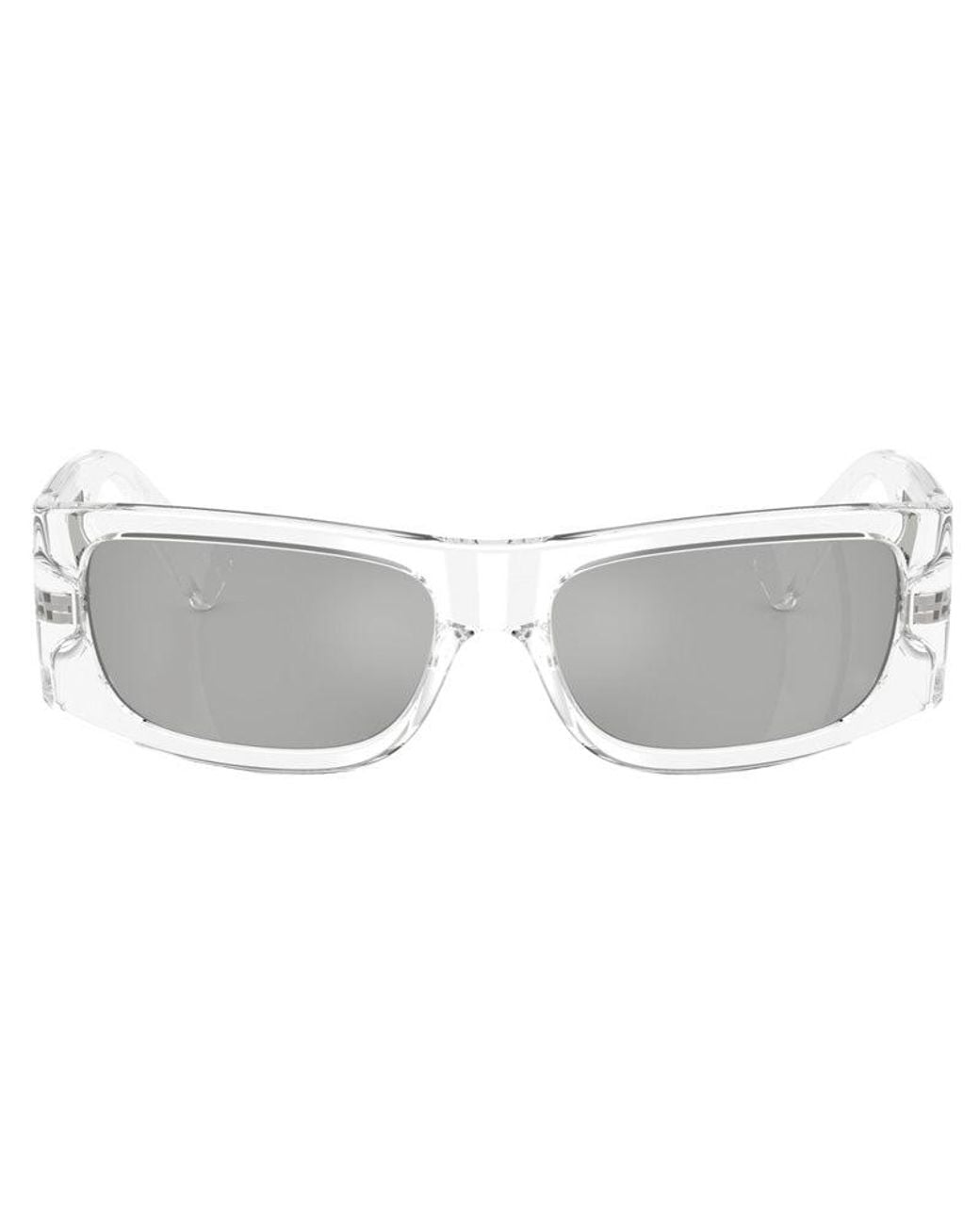 Versace Gray Rectangle Full Rim, With A Frame And Dark Lens for men