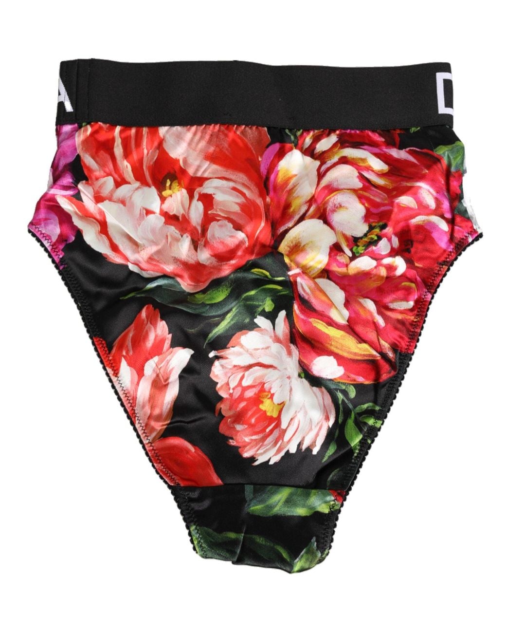 Dolce & Gabbana Black Dolce & Gabbana Floral-Print Brief
