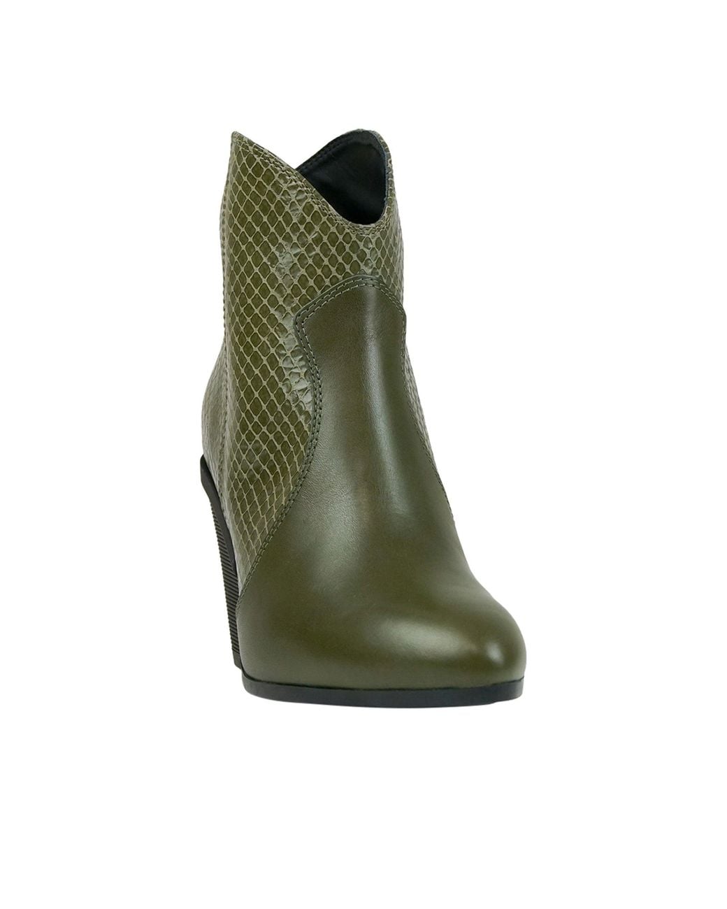 Hogan Green Leather Ankle Boots