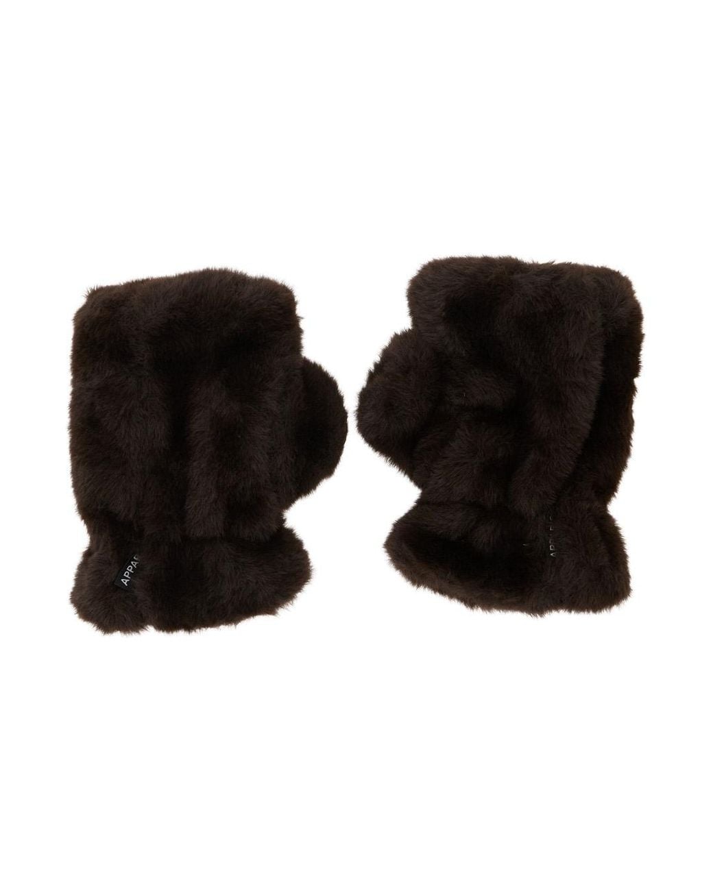Apparis Black Fingerless Gloves Ariel Tech Fabric Polyester Hat