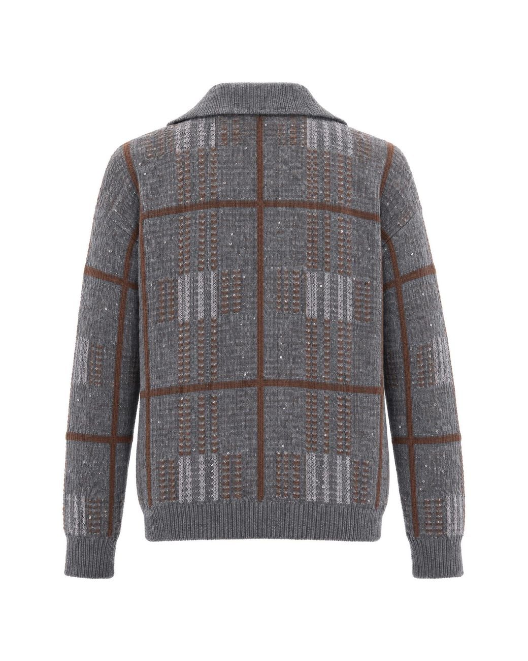 Max Mara Gray Zip Cardigan Egizio Polyester Sweater