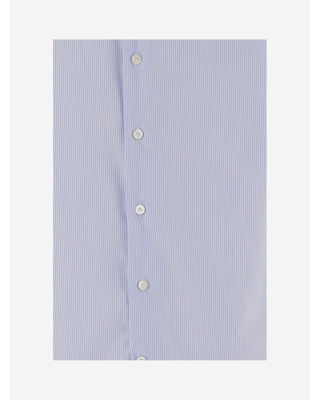 Alessandro Gherardi Blue Striped Cotton Shirt for men