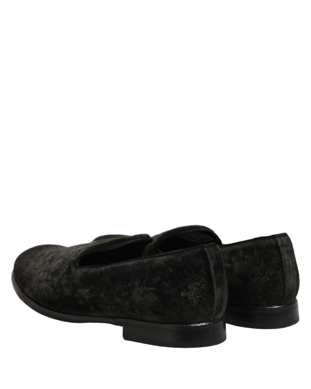 Dolce & Gabbana Black Suede Slip On Slippers Loafers Shoes Leather for men