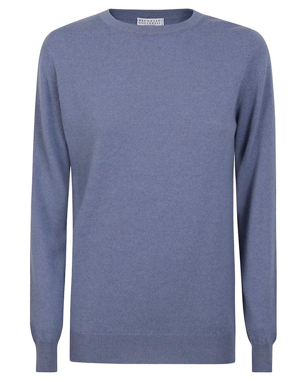 Brunello Cucinelli Blue Wool Crewneck Sweater