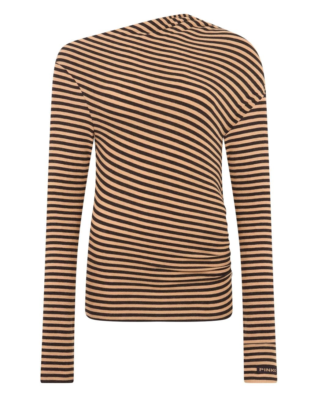 Pinko Brown Polo Sweater Wool-Blend Viscose Top