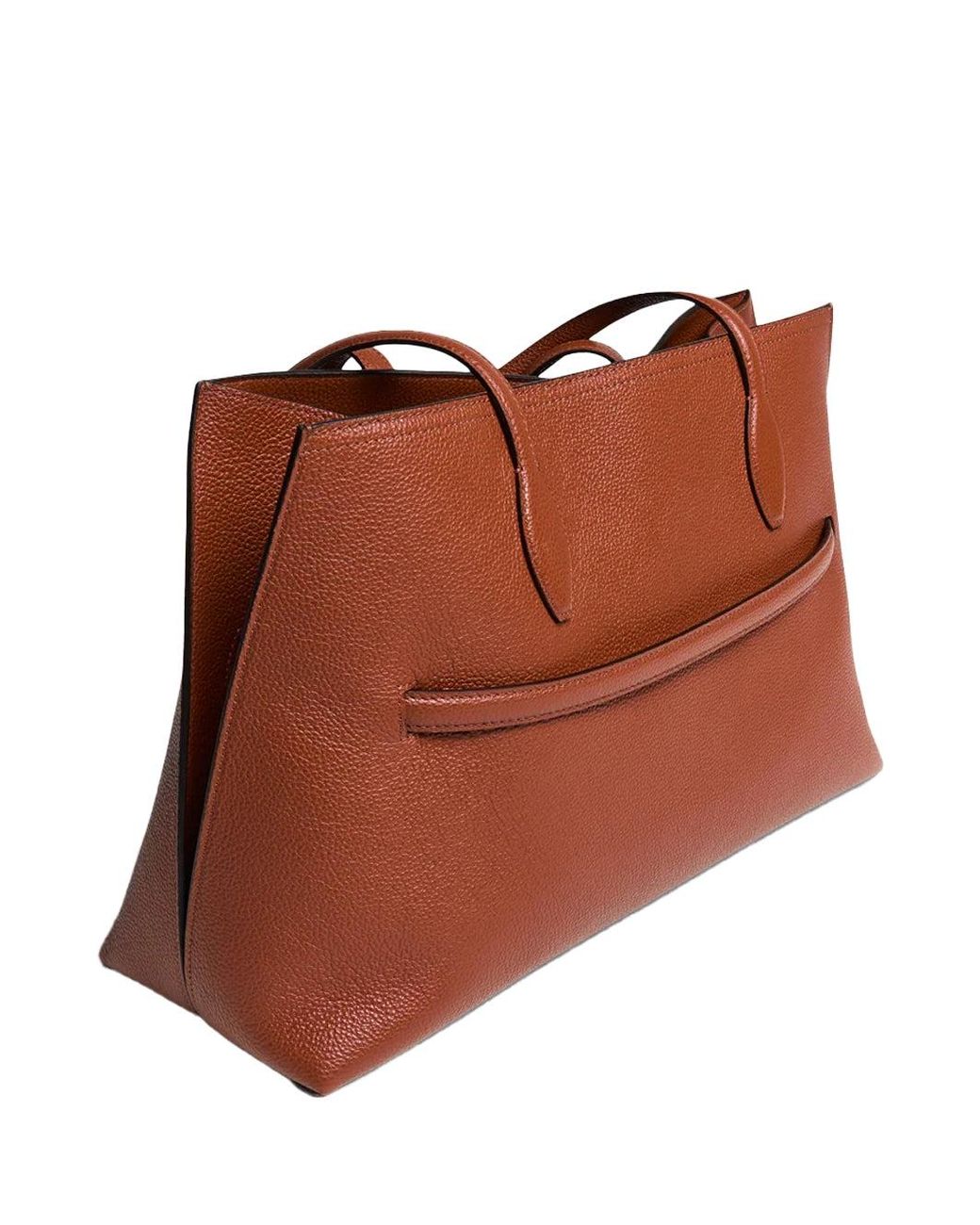 Totême Brown Leather Lounge Tote Sienna