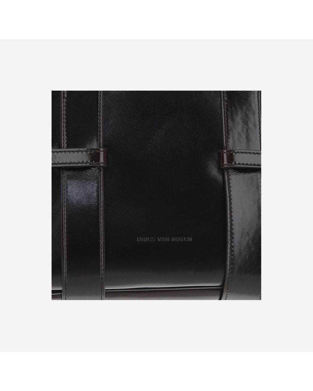 Dries Van Noten Black Shoulder Bag Glossy Leather