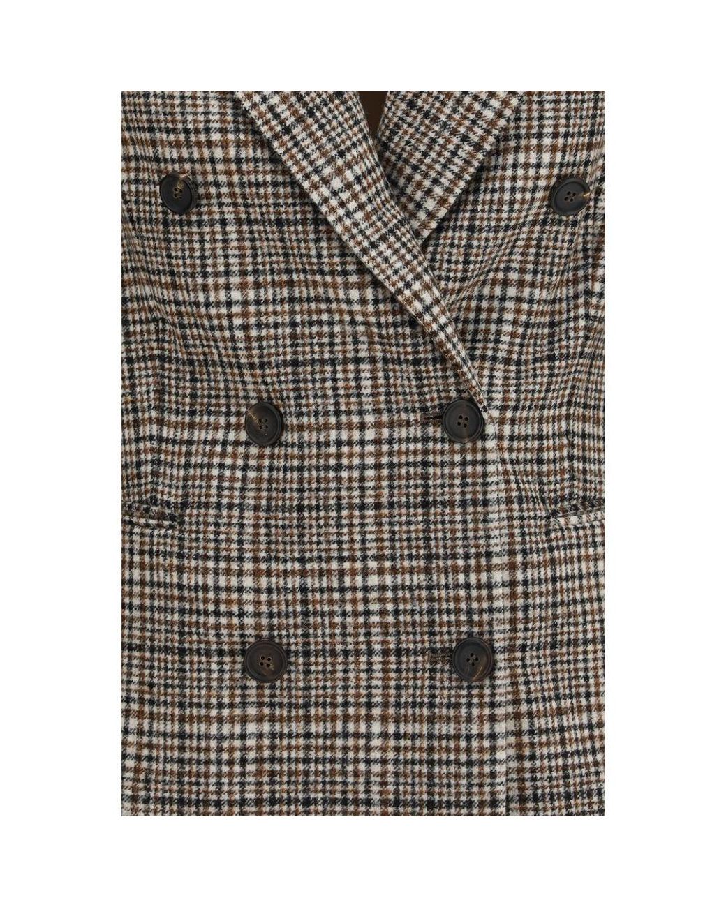 Brunello Cucinelli Brown Multicolor Alpaca Vicugna Pacos Jacket