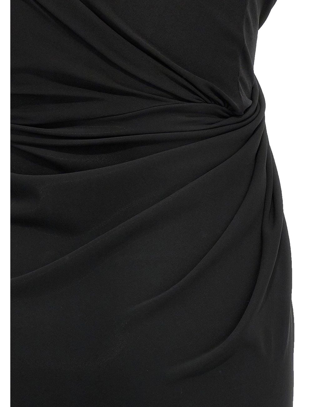 Balenciaga Black Draped Jersey Dress