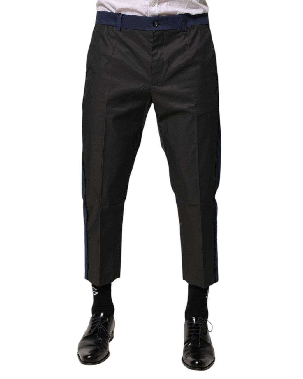 Dolce & Gabbana Black Color Block Side Stripe Pants for men
