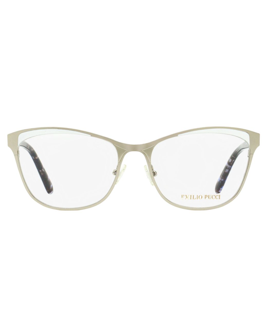 Emilio Pucci Black Pucci Sculpted Butterfly Eyeglasses Ep5084 016 Palladium- Havana 53Mm Palladium/ Metal/Plastic (Acetate)