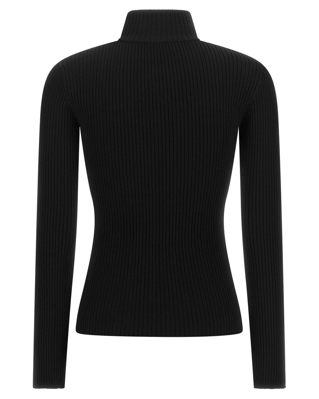 Courreges Black Courrèges Ribbed Viscose With Cut-Out Sweater