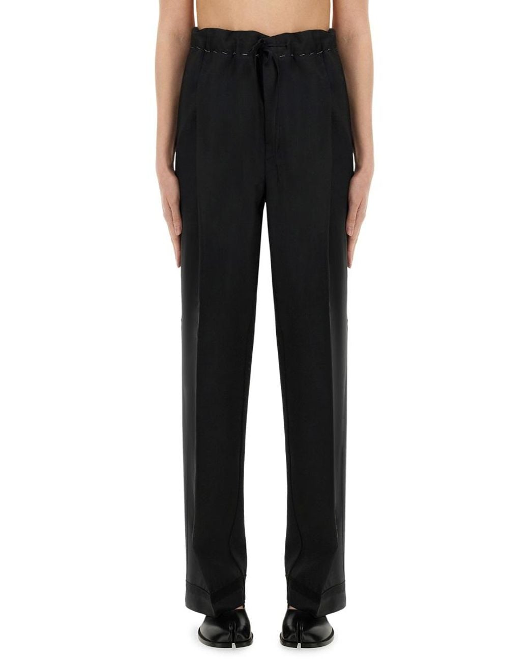 Maison Margiela Black Maison Margiela Wool And Mohair Wide-Leg Trousers
