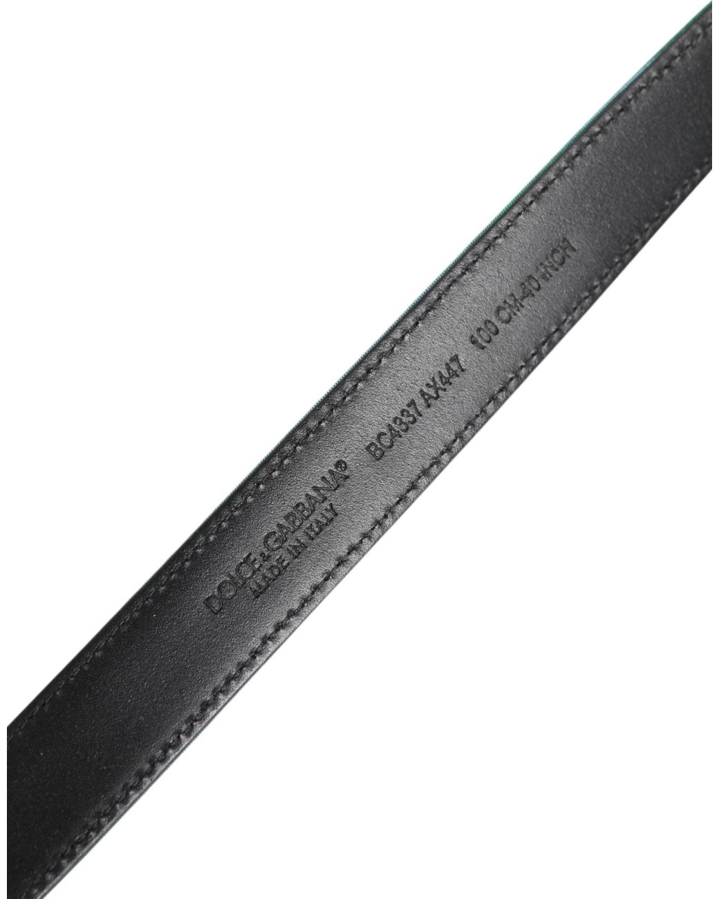 Dolce & Gabbana Green Dolce & Gabbana Colorblock Polyester And Calf Leather Belt for men