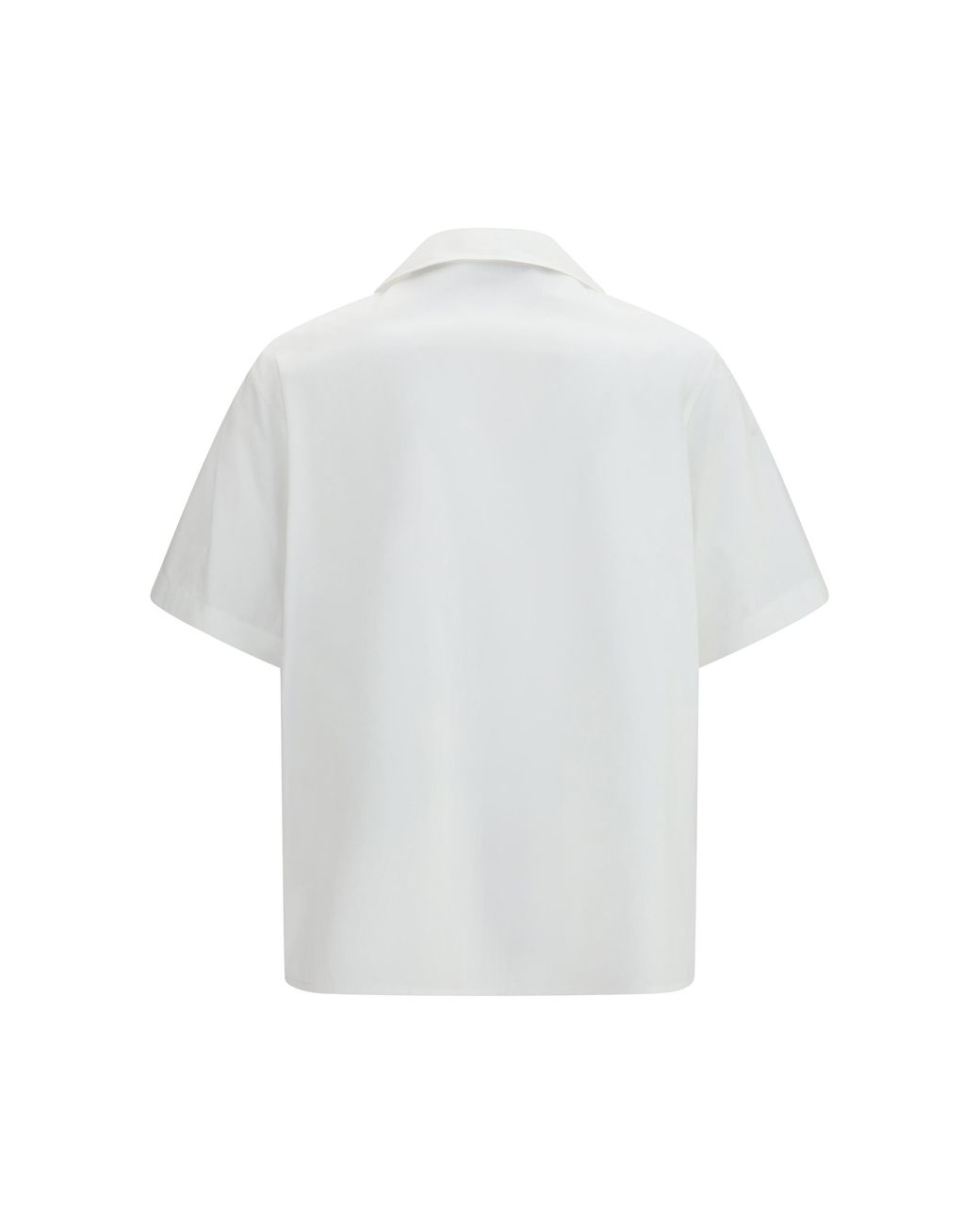 Valentino White Cotton Poplin Bowling Shirt With Vgold for men