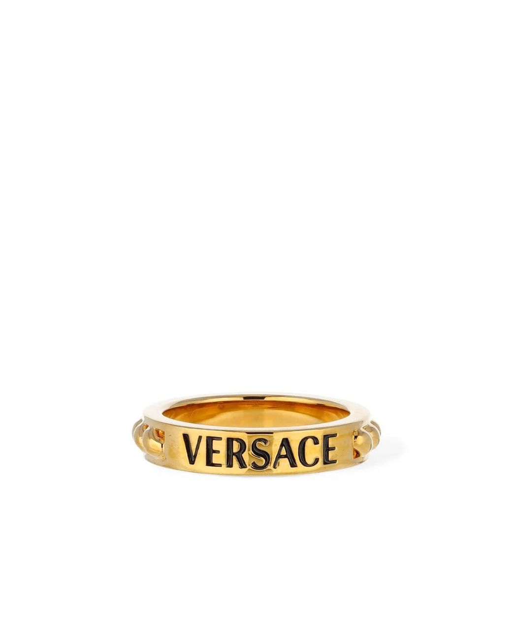 Versace Metallic Logo Metal Ring
