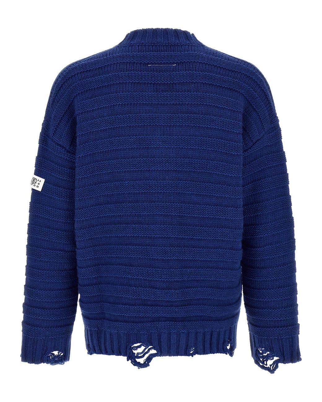 MM6 by Maison Margiela Blue Virgin Wool Cardigan Clothing for men
